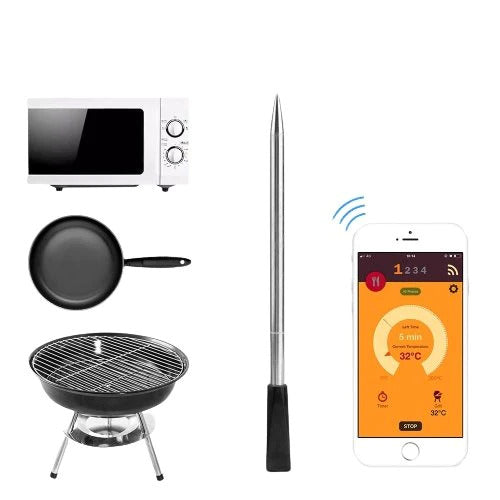 Trådlös Smart Kötttermometer – Precist Laga Mat med Smartphone-Integration Carvallo