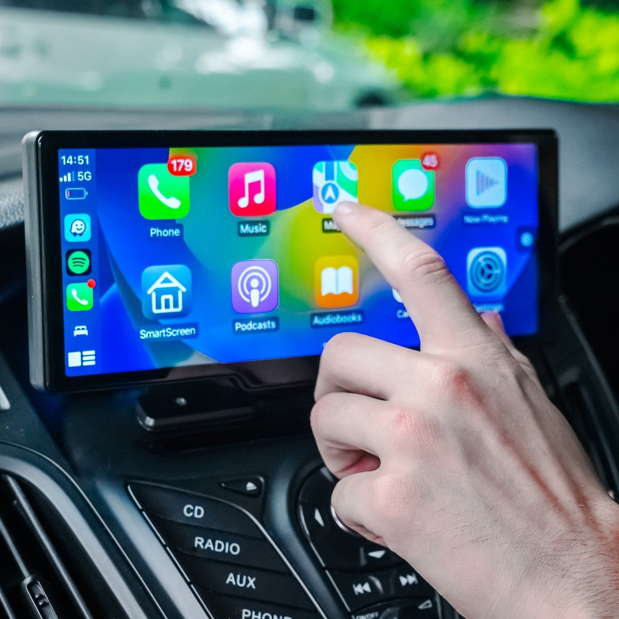 Trådlös bilskärm med pekskärm för navigering Carvallo