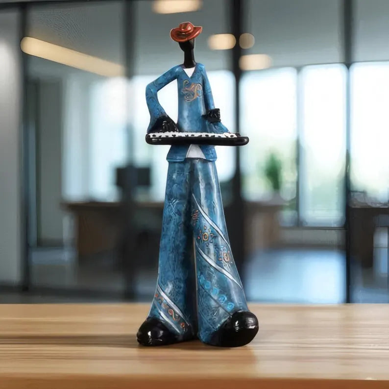 Väggkonst Resin Jazzmusiker Skulptur Carvallo