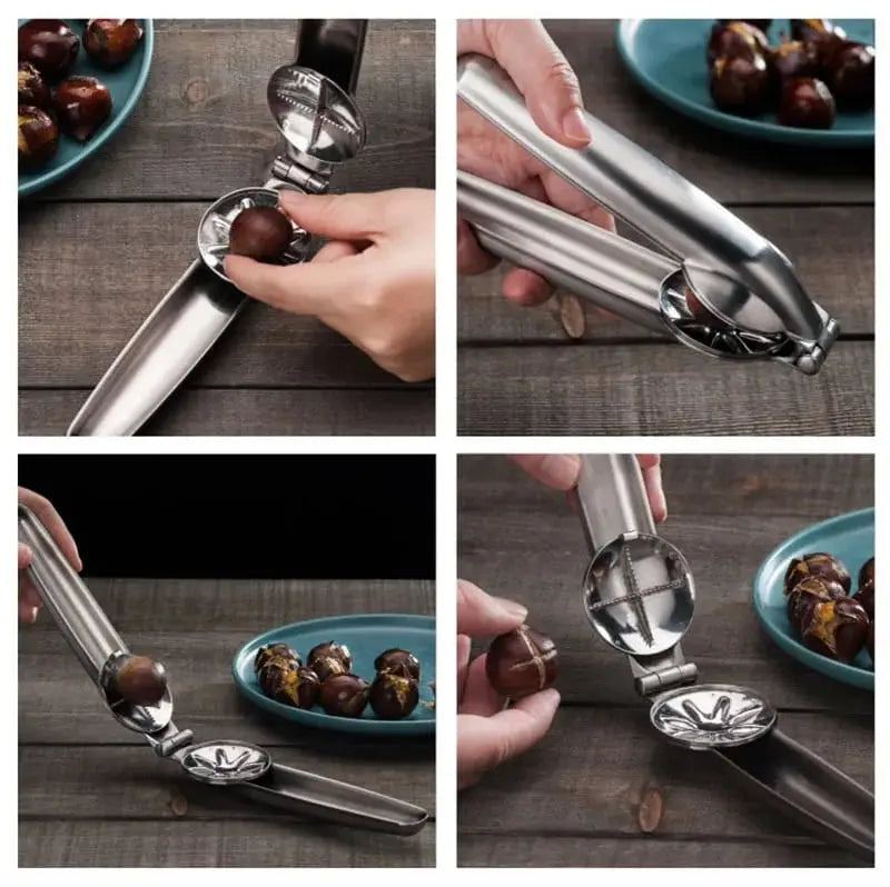 NutMaster - Premium kastanjeöppnare – Enkel skalskärare i rostfritt stål MILA Sverige