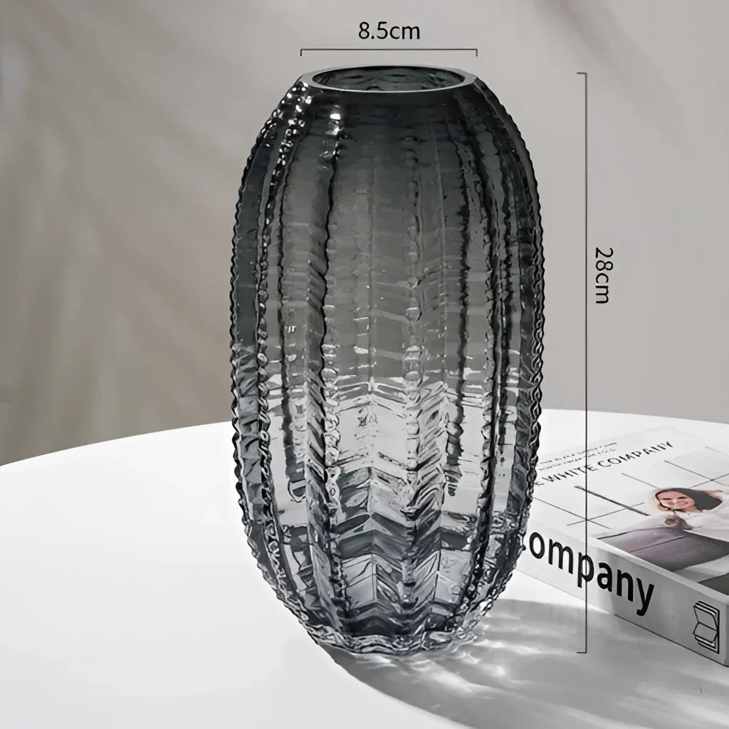 Elegant glas-kaktusvas – Konstfull glasvas för stilinredning Carvallo