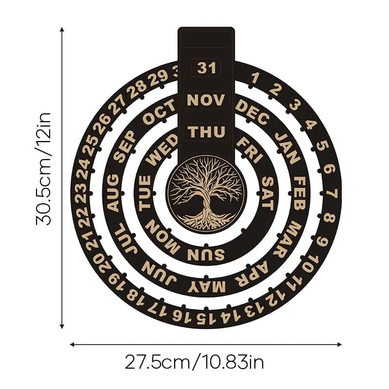 TimberTurn – Evig skrivbordskalender i trä med roterande display MILA Sverige