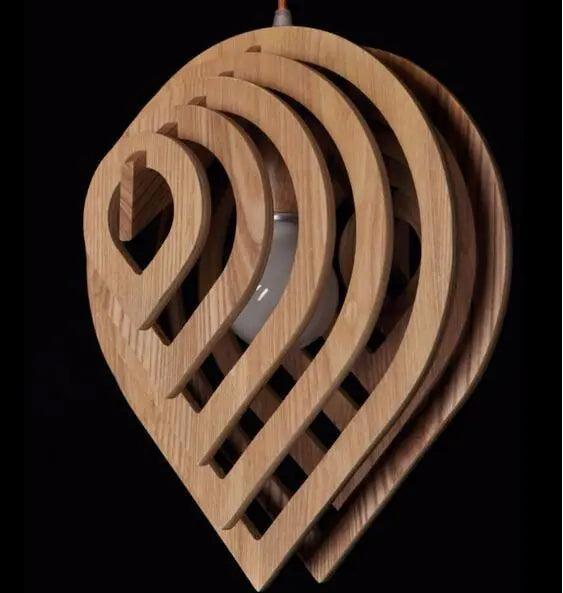 Eclipto | Modern trä pendellampa | Naturlig trädesign Med E27 bas Carvallo