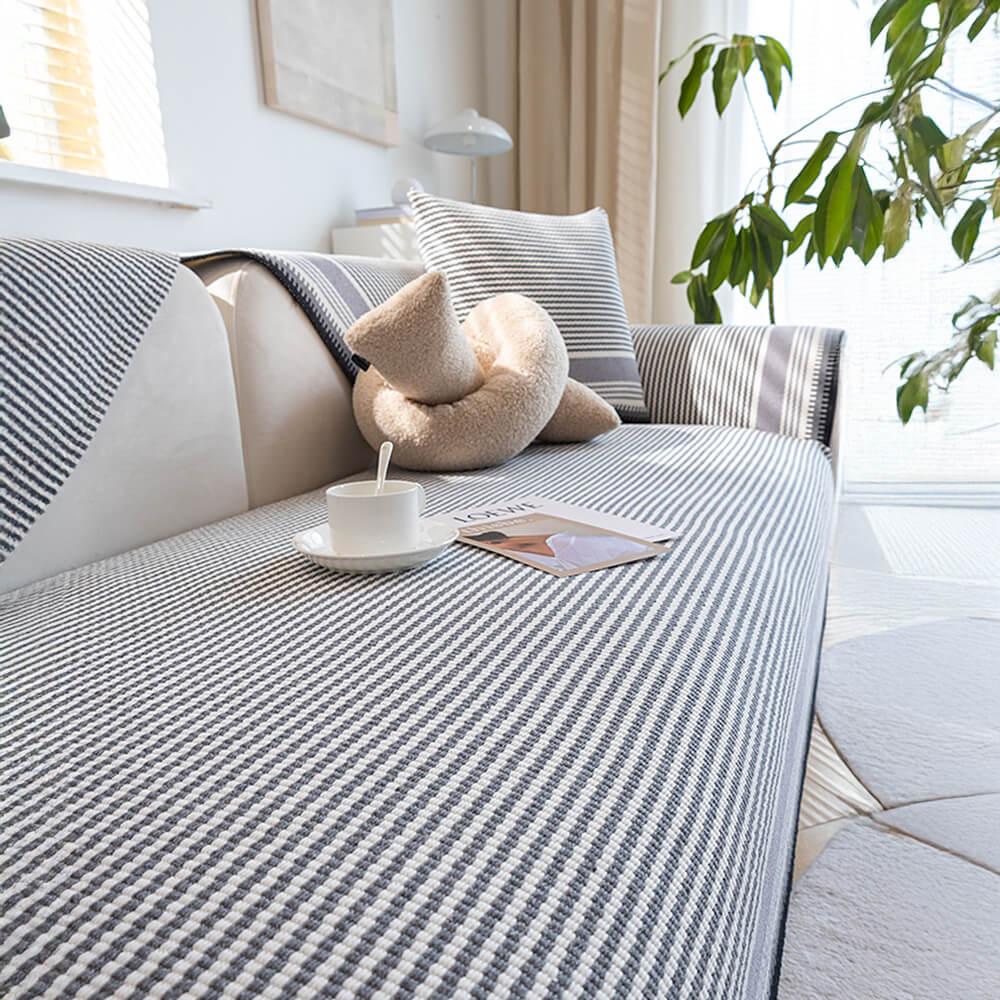 Klassisk Naturlig Bomull Lin Andningsbar Sofföverdrag 90x180cm Carvallo