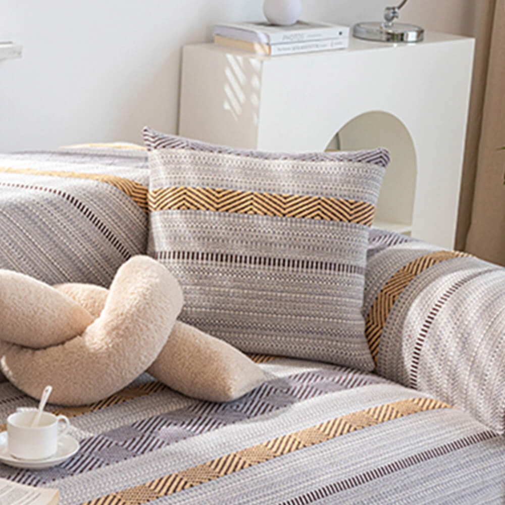 Klassisk Naturlig Bomull Lin Andningsbar Sofföverdrag 90x180cm Carvallo