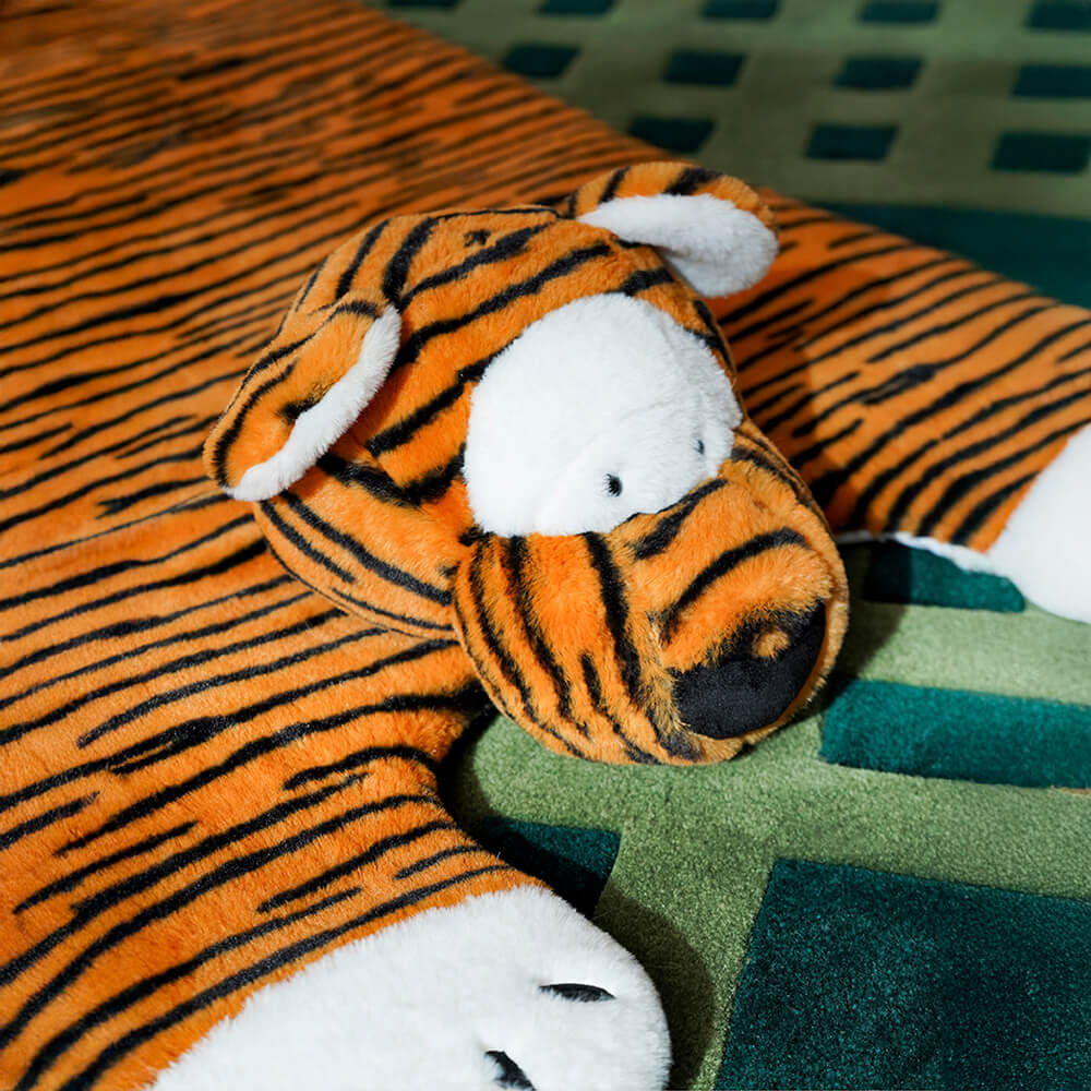 Tigershaped Plushmat Mysig Stilfull för Djur och Människor Carvallo