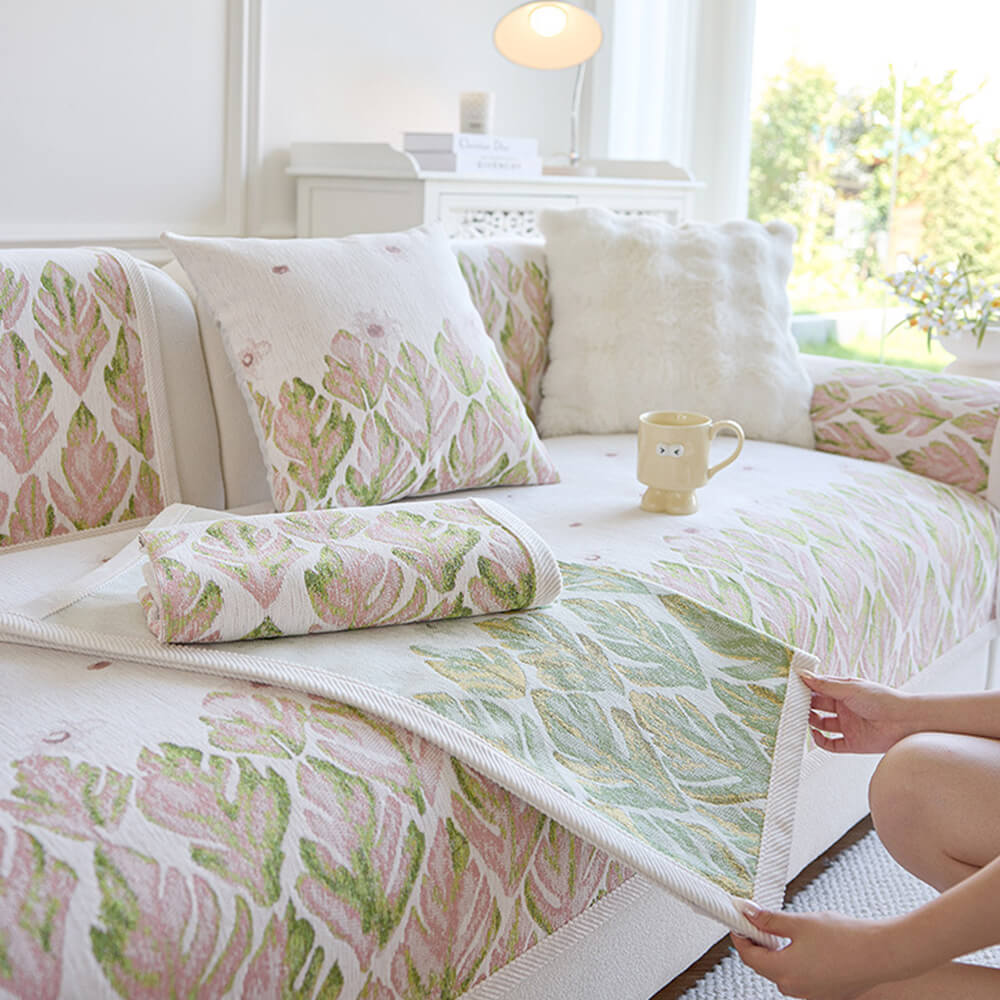 Chenille Romantisk Botanisk Design Bekväm Sofföverdrag Carvallo
