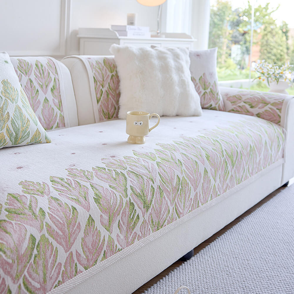 Chenille Romantisk Botanisk Design Bekväm Sofföverdrag Carvallo