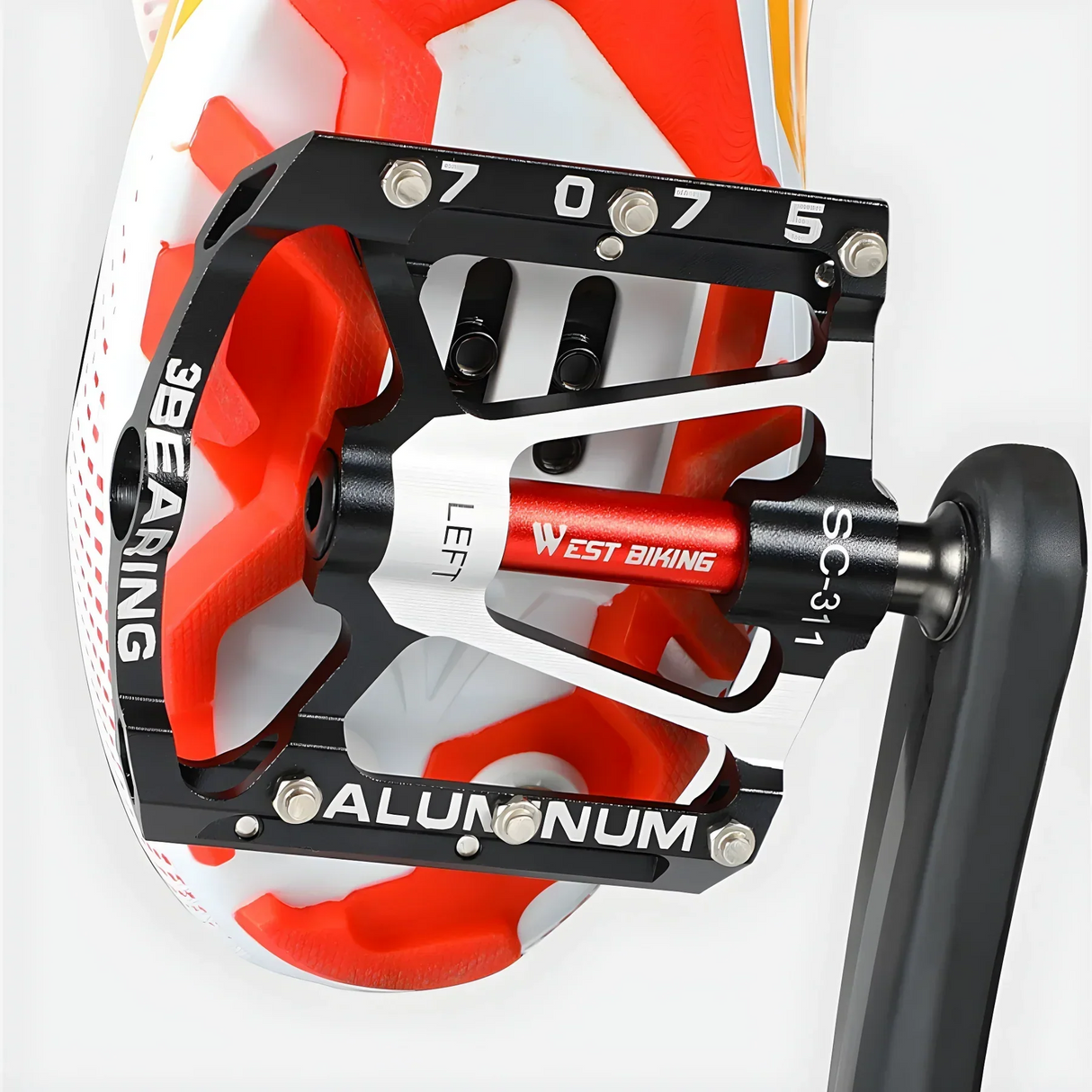 Robusta lätta aluminiumcykelpedaler med rutschfritt grepp Carvallo