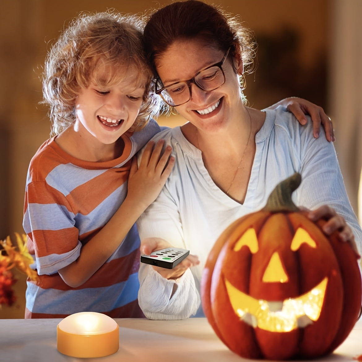 Pumpa LED-ljus – Flimrande batteridrivna Halloweenljus MILA Sverige