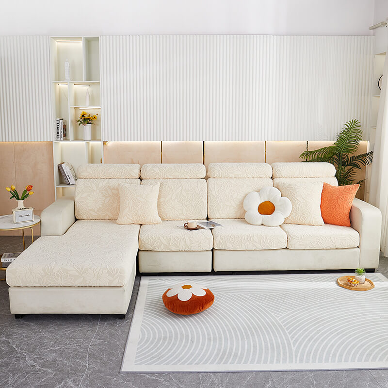 Blommig Sammet Stretch Hela Wrap Soffskydd Sofföverdrag Carvallo