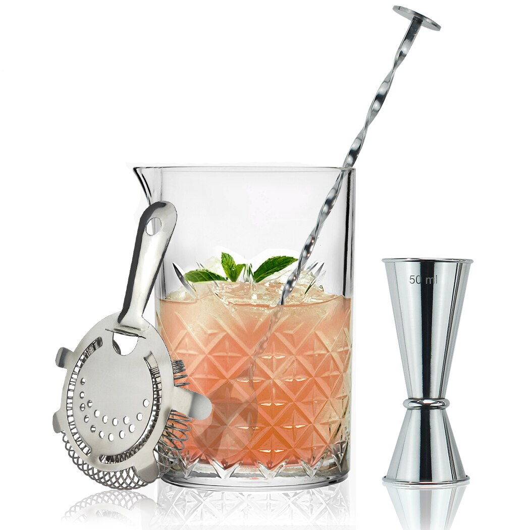 Cocktailset med Blandningsglas – 4-delars Mixologiset för Drinkar & Hemmabar Hemnix