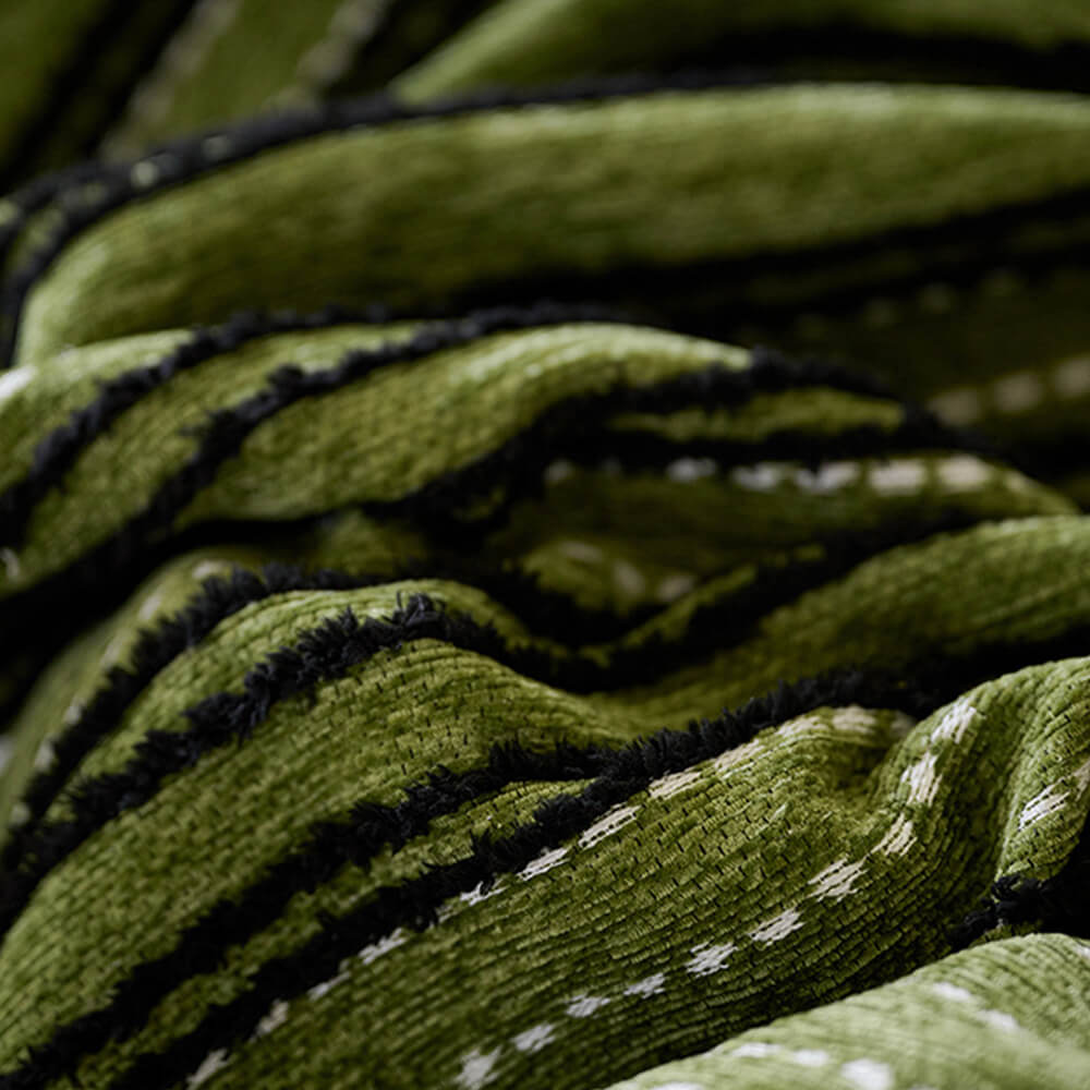 Årsbädd Striped Tassels Chenille Hållbar Sofföverdrag Carvallo