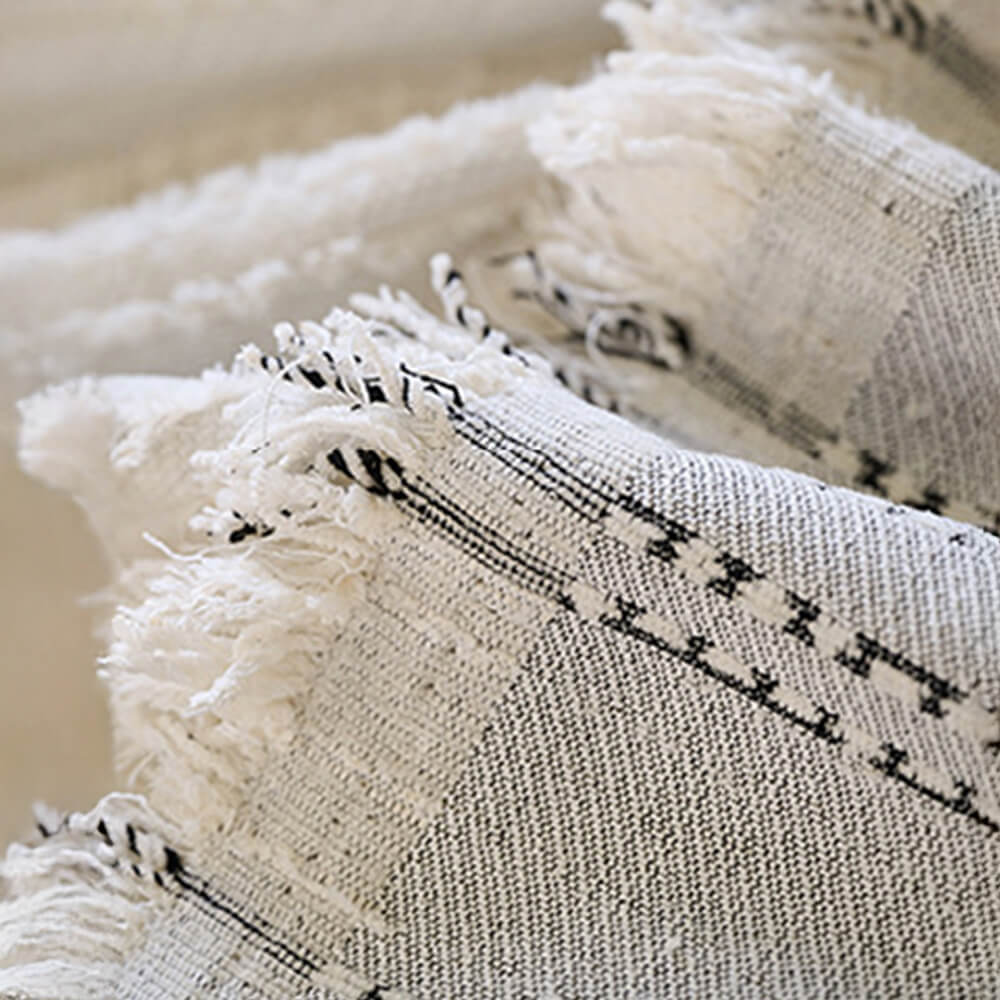 Årsbädd Striped Tassels Chenille Hållbar Sofföverdrag Carvallo