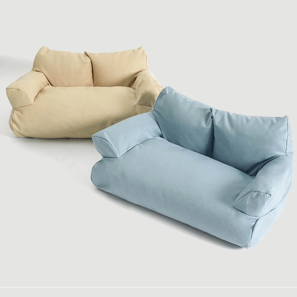 Faux läder anti-rep cozy hundsoffa säng med komfort Carvallo