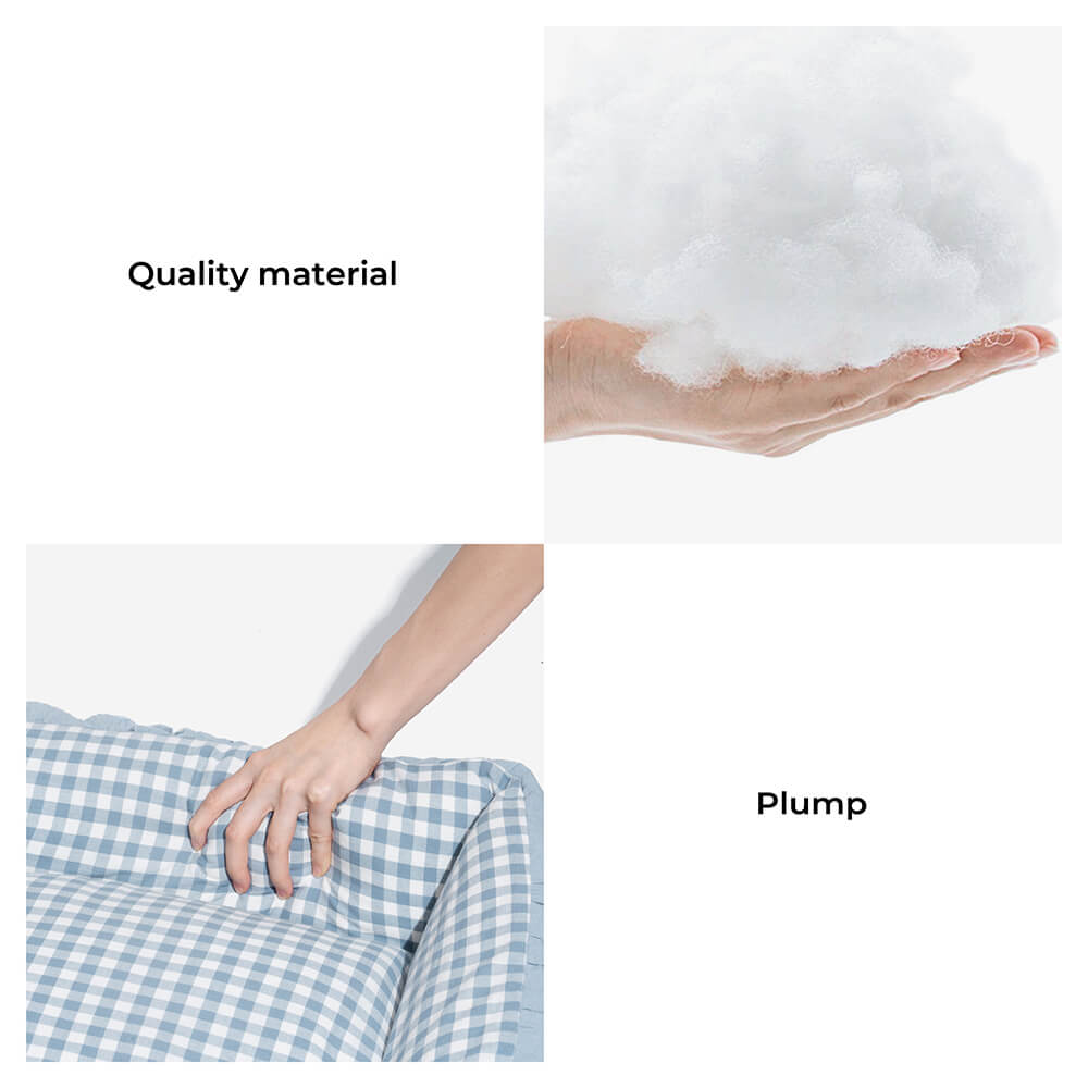 Mjukt Bomull Rutig Husdjurssäng Mysig Andas Lätt att Rengöra Carvallo