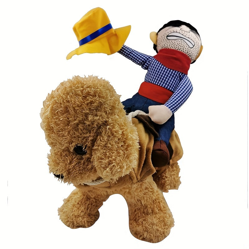 Komisk Halloween-kostym för hundar – Plyschryttare med sadel MILA Sverige