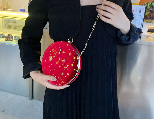 Konstellation Sammet Handväska-Accessories-Hemnix-Röd-Hemnix