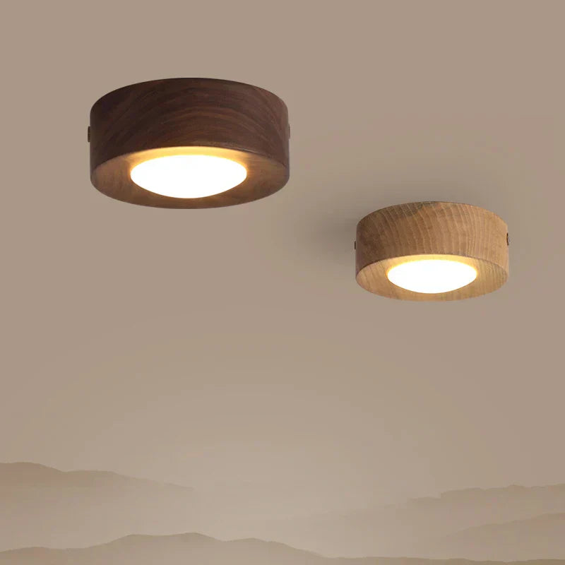 WoodAura - Valnöts Taklampa med LED Spotlight Carvallo