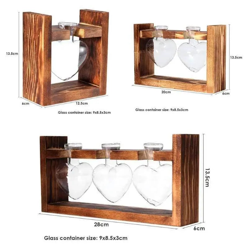 Carvallo – Elegant Glas Förökning Vasen med Träbas för Grön Inspiration Carvallo