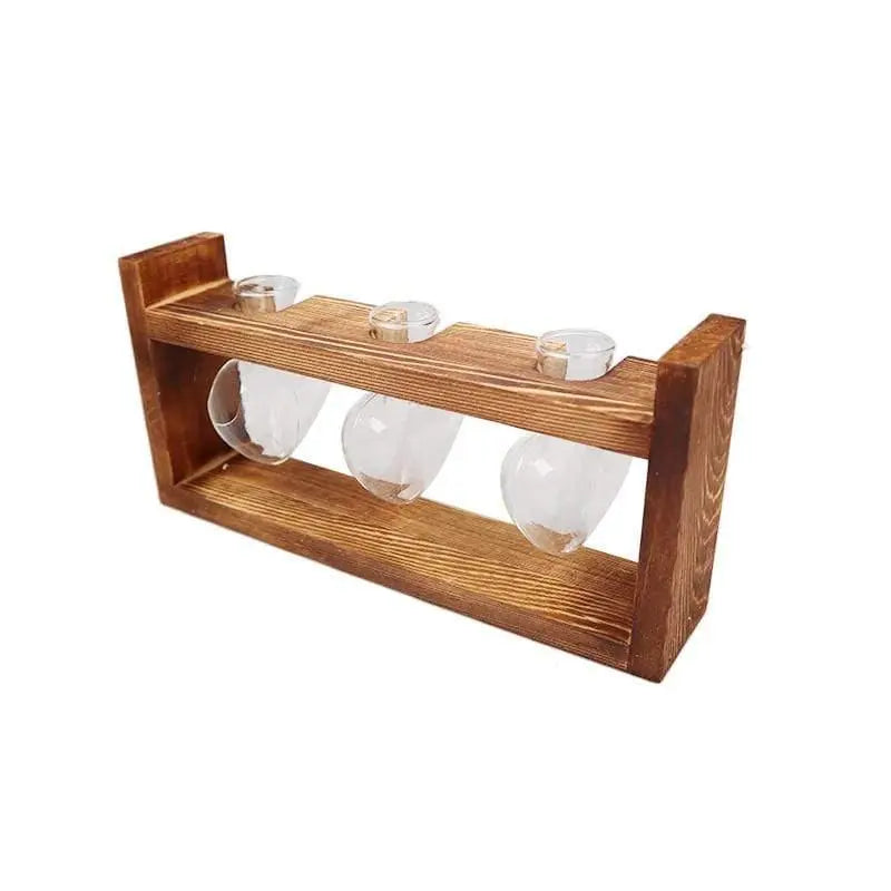 Carvallo – Elegant Glas Förökning Vasen med Träbas för Grön Inspiration Carvallo