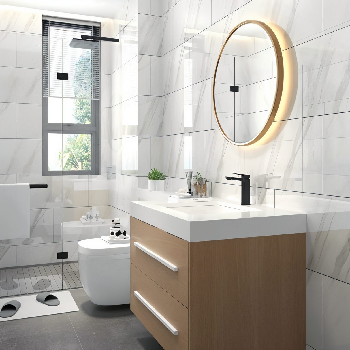 GlossyLux Självhäftande Väggpaneler - Ge ditt rum en modern touch av nytt glans Carvallo