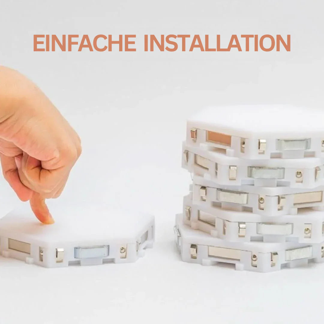 Interaktiva sexkantiga LED-paneler med RGB-färgkontroll och musiksynkronisering Carvallo