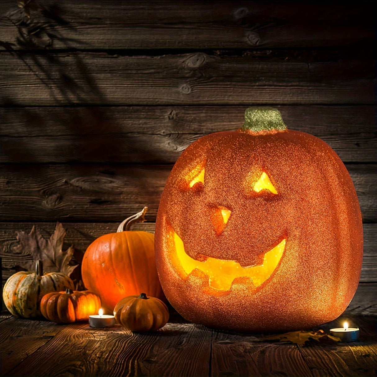 Spöklik glödande pumpa – Batteridriven Halloween-lyktdekoration MILA Sverige