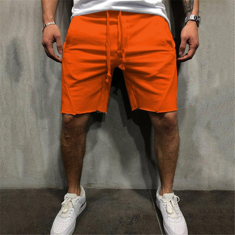 Löst släta enfärgade shorts-Clothes for Men-Bellasverige-Orange-M-Hemnix