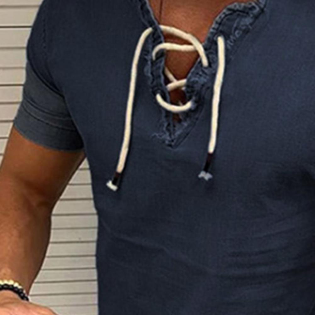 T-shirt med snörning för män-Clothes for Men-Hemnix-Hemnix