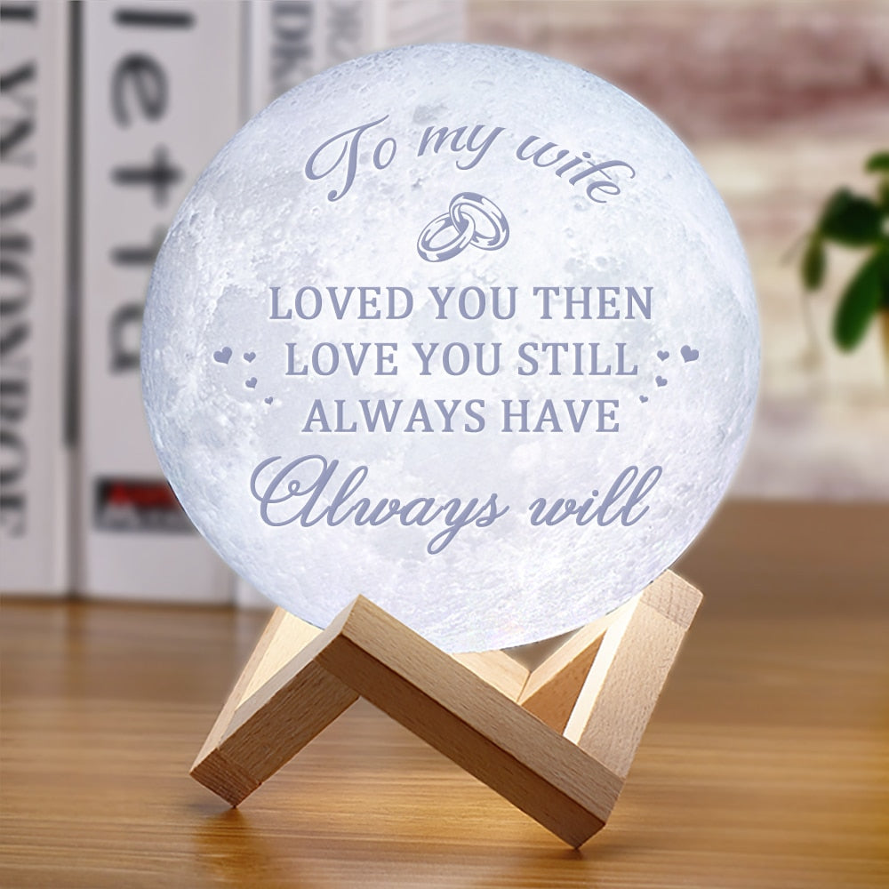 3D månlampa med text-Lights-Hemnix-Till min fru-15cm 16 färger-Hemnix