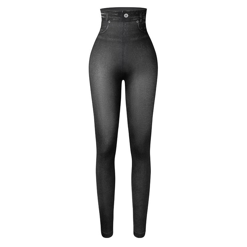 Perfekt passform Jeans Leggings-Clothes for women-Hemnix-Svart-M-Hemnix