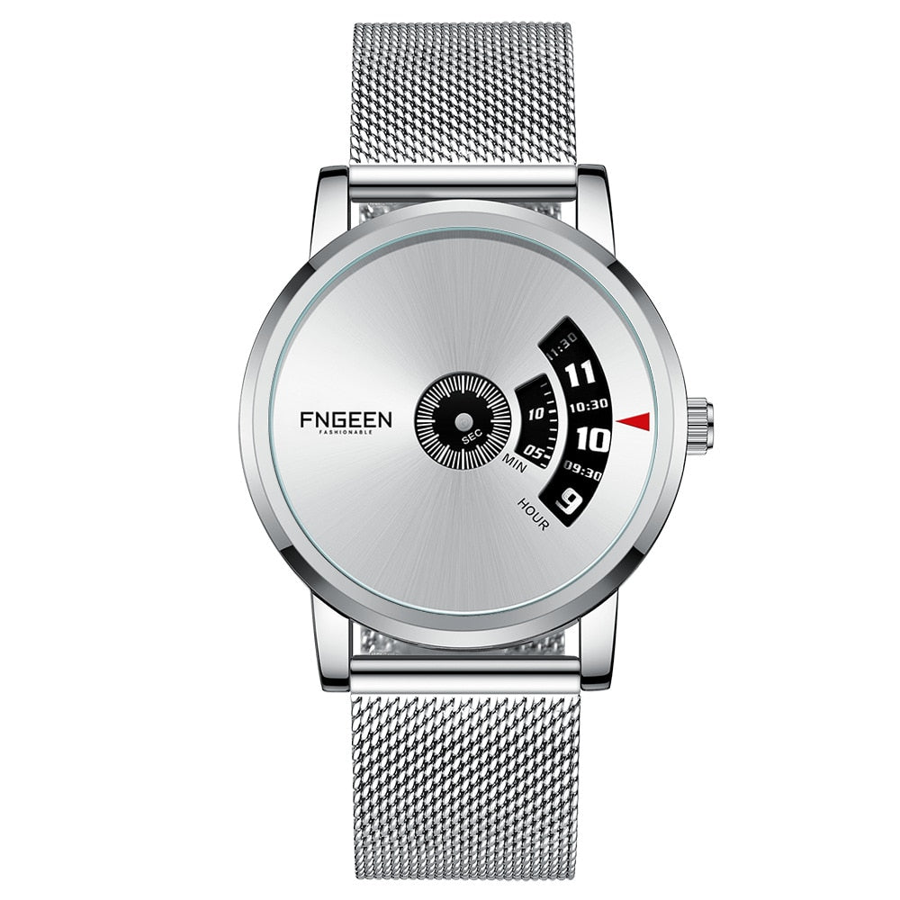 Unik tidmätare för män-Watches for men-Hemnix-Vit-mesh Vit-Hemnix