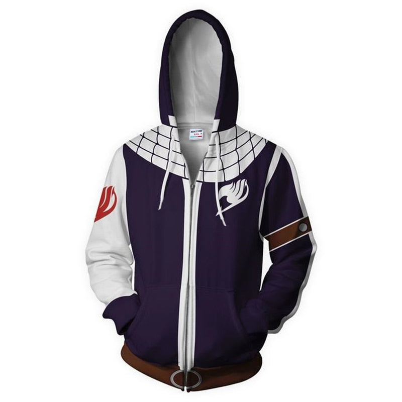 Fairy Tail Huvtröja-Clothes for Men-Hemnix-Violett vit-S-Hemnix