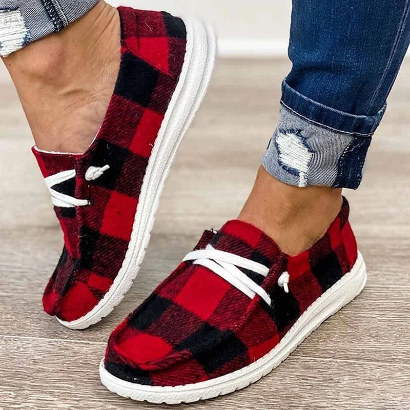 Kvinnors Canvas Lace-Up Loafers Bellasverige