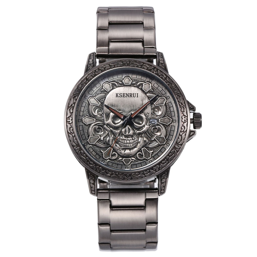 Klockan med dödskalleansikte-Watches for men-Hemnix-Silver Skull-Hemnix