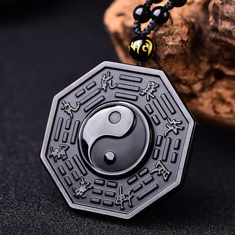 Obsidian Yin Yang Necklace Bellasverige