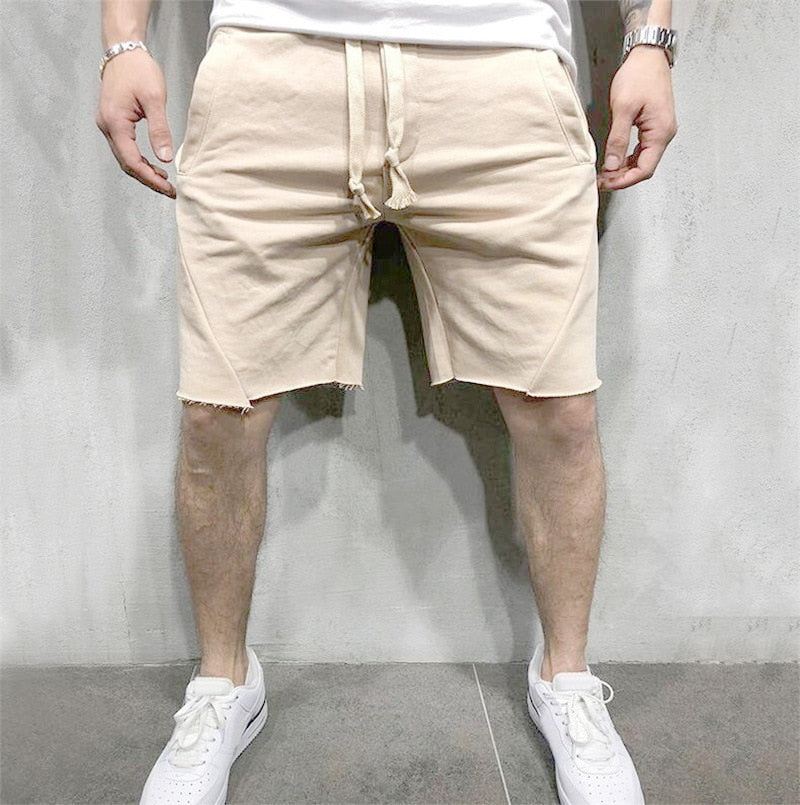 Löst släta enfärgade shorts-Clothes for Men-Bellasverige-Khaki-M-Hemnix