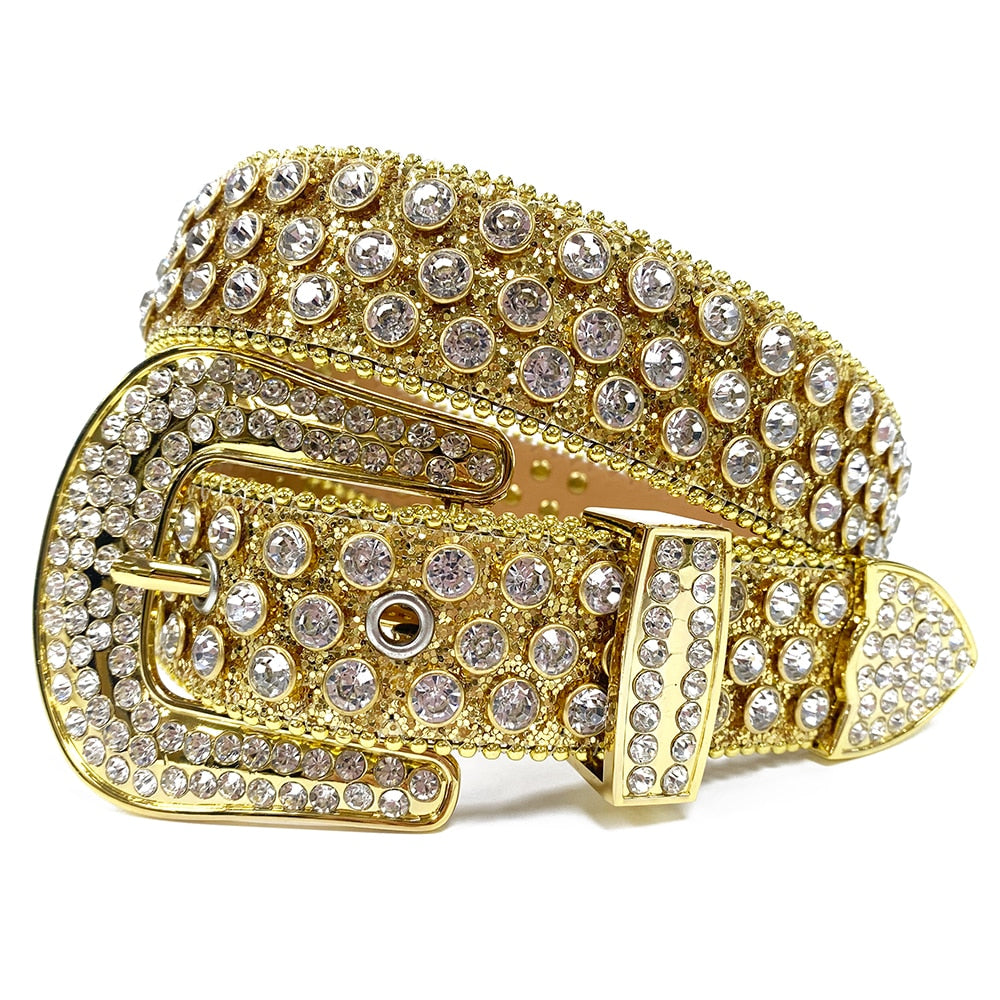 Rhinestone Diamond Belt-Accessories-Hemnix-Vitt guld-42 inch-Hemnix