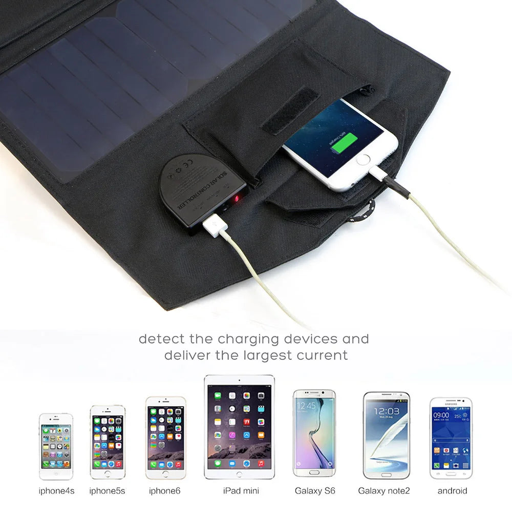 Carvallo Solarladdare VoltPack 21 | Med 10.000 mAh batteri & 21W solpanel | Dual USB + USB-C snabbladdning | Vattentålig & bärbar | För utomhus, resor & nödsituationer Carvallo