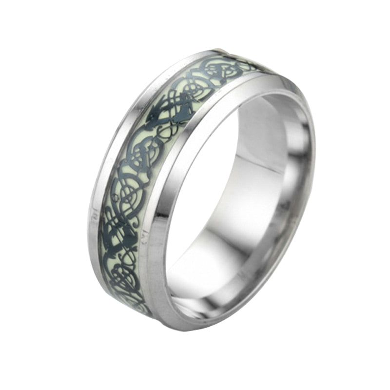 Lysande keltisk drake ring-Jewelry for men-Hemnix-16.5 mm-Silversvart-Hemnix
