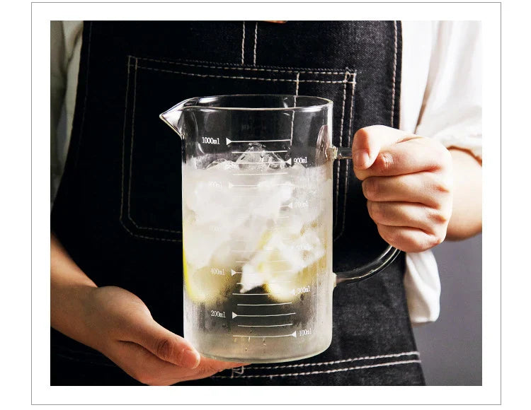 Royallure Värmebeständigt Glas Mätkopp, Hög-Borosilikat 250 ml–1000 ml, Klar & Hållbar Carvallo