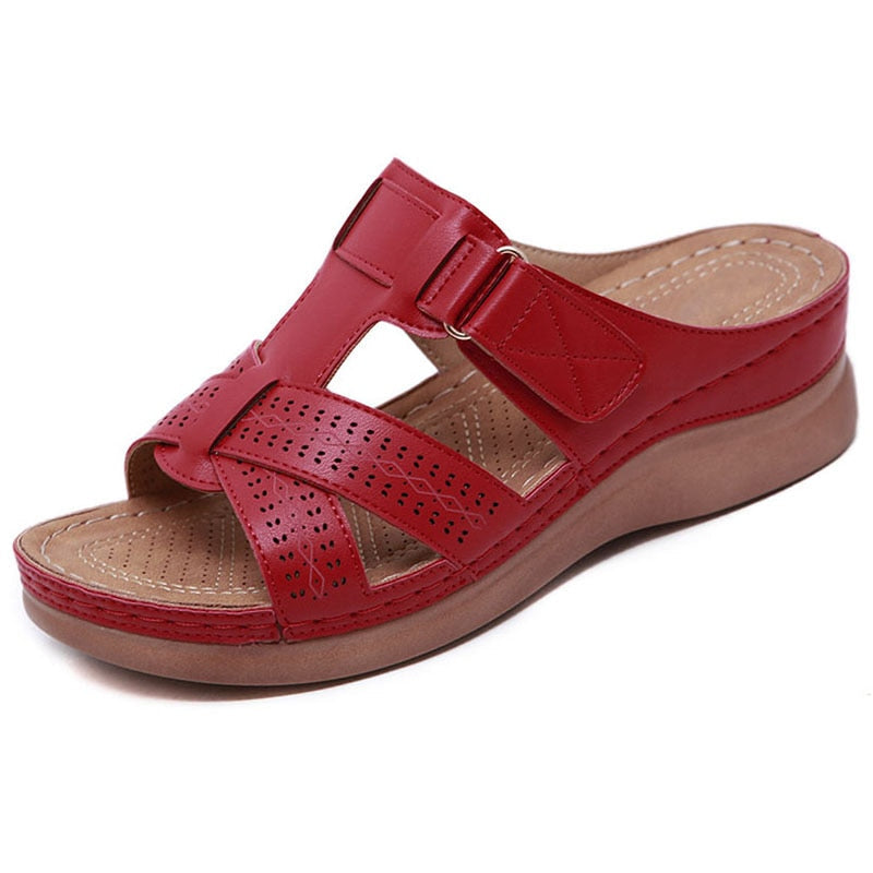 Ortopediska sandaler för kvinnor-Shoes for Women-Hemnix-Röd-35-Hemnix