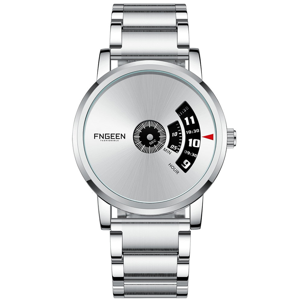 Unik tidmätare för män-Watches for men-Hemnix-Vit-stål Vit-Hemnix