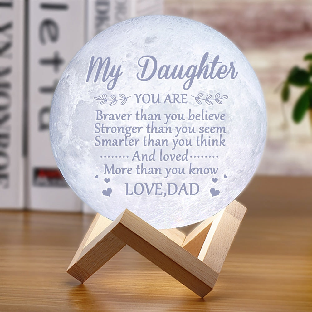 3D månlampa med text-Lights-Hemnix-Min dotter-15cm 16 färger-Hemnix
