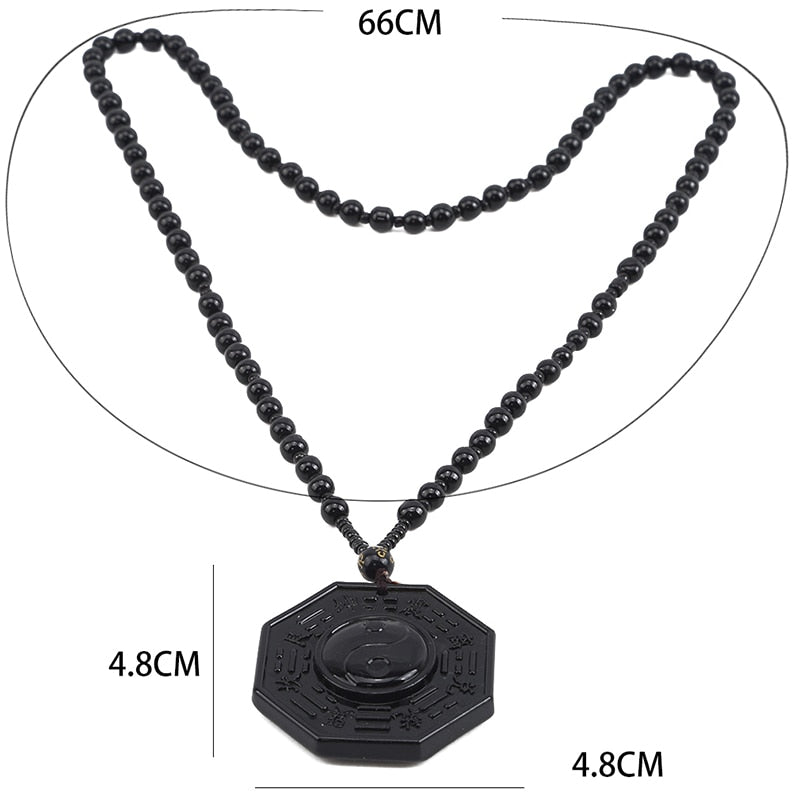 Obsidian Yin Yang Necklace-Jewelry for men-Bellasverige-Hemnix