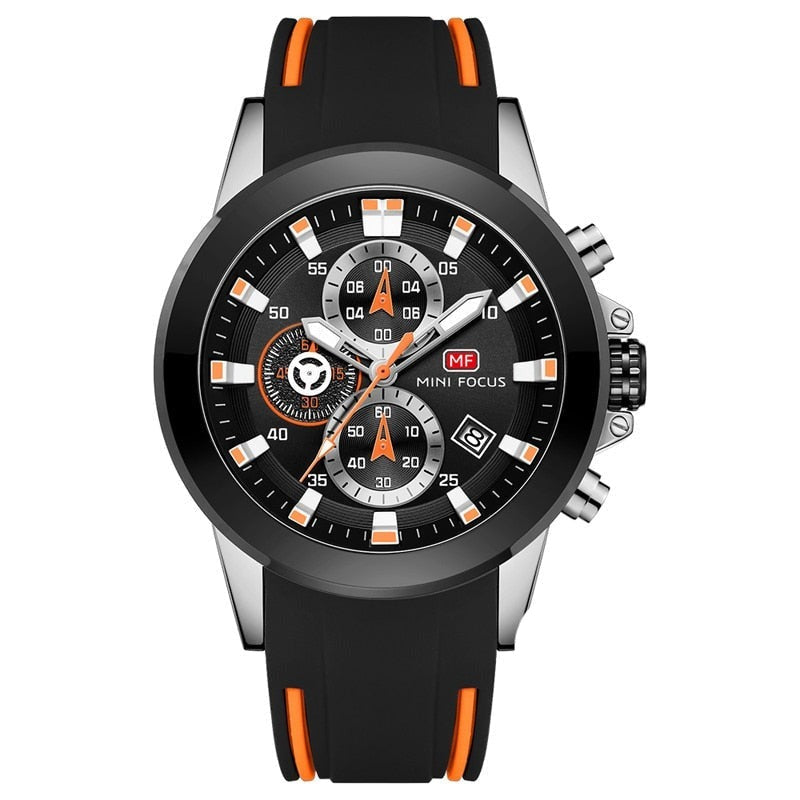Sport kronograf klocka-Watches for men-Hemnix-Svart orange-Hemnix
