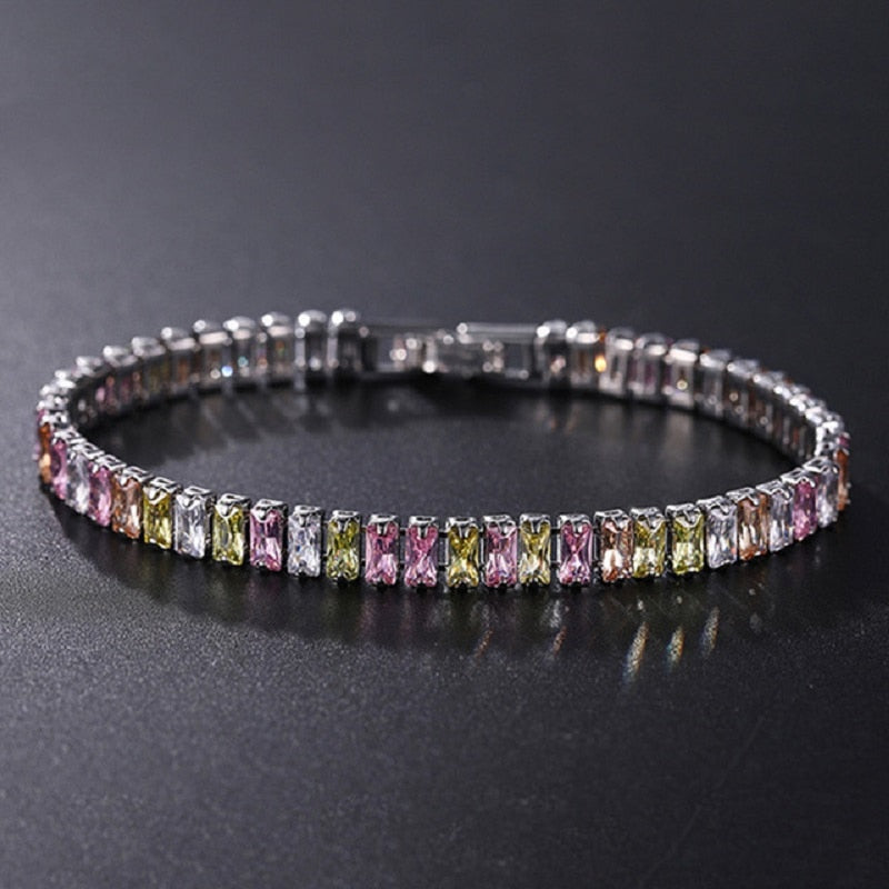 Armband med kubiska zirkoner-Jewelry for women-Hemnix-Rosa Gul-19cm-Hemnix