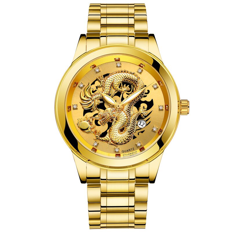 Ultratunn Golden Dragon Klocka-Watches for men-Hemnix-Guld-Hemnix