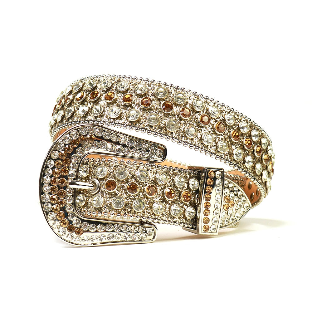 Rhinestone Diamond Belt-Accessories-Hemnix-Guld-42 inch-Hemnix